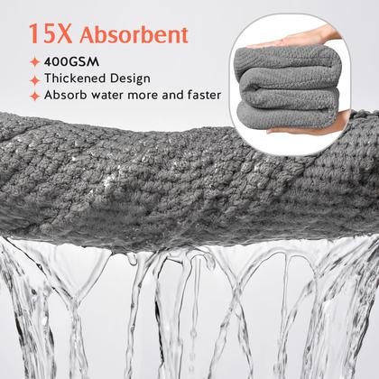 Imagem de Toalha de cabelo Wrap YFONG Thicken Super Absorbent Quick Dry, pacote com 2 unidades