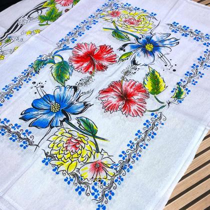 Imagem de Toalha De Chá Estampado 100% Algodão Kit C/5 - 90X68CM