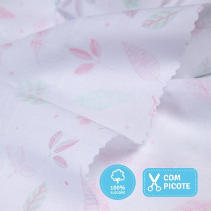 Imagem de Toalha De Fralda Estampa Rosa Com 03 Pçs 1,0m x 70cm Papi