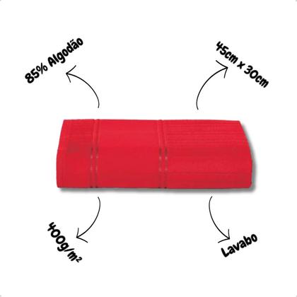 Imagem de Toalha de Lavabo Social Banheiro Toque Aveludado Macia Grossa