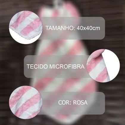 Imagem de Toalha De Mão Laço Naninha Listrada Infantil Macia Com Alça Para Pendurar