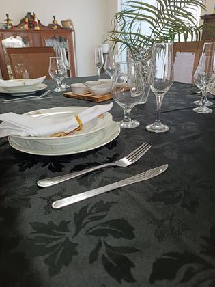 Imagem de Toalha de mesa  10 lugares em tecido jacquard - excelente qualidade e acabamento - mtm enxovais