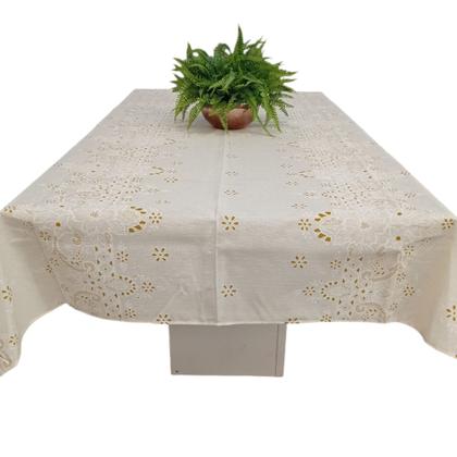 Imagem de Toalha De Mesa 12 Lugares Em Linhão 3,45m X 1,45m Qcasa Enxovais