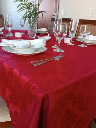 Imagem de Toalha de mesa  12 lugares em tecido jacquard - excelente qualidade e acabamento - mtm enxovais