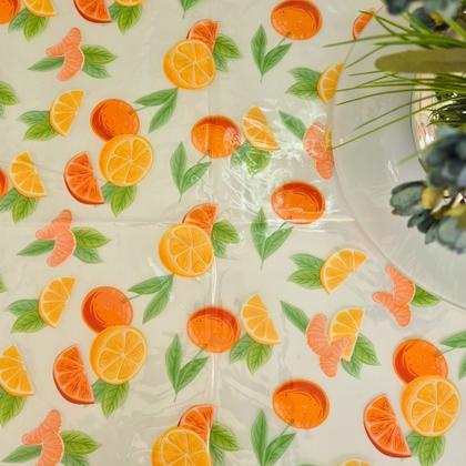 Imagem de Toalha de Mesa 4,00x1,40 Plástica Transparente com Estampa Impermeável Protetora PVC