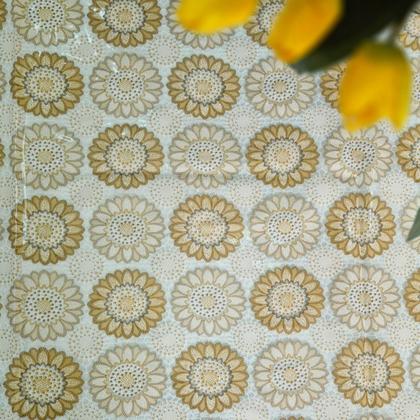 Imagem de Toalha de Mesa 4,00x1,40 Plástica Transparente com Estampa Impermeável Protetora PVC