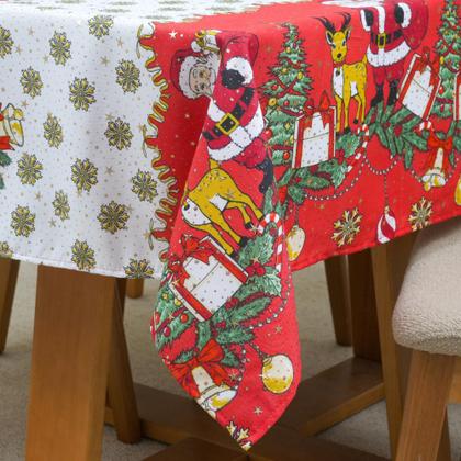 Imagem de Toalha de Mesa 6 Lugares 2,00x1,45m TTecido Oxford com Bainha Natal Estampa 2