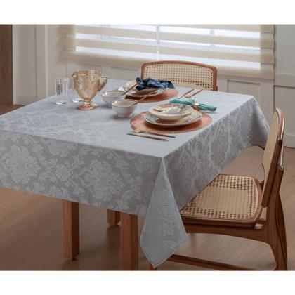 Imagem de Toalha de Mesa 6 Lugares Tecido Jacquard Retangular Moderna