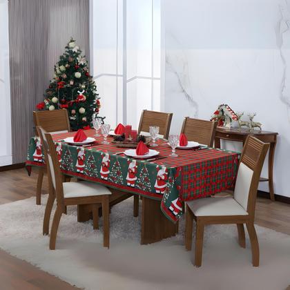 Imagem de Toalha De Mesa 8 Lugares Natal Retangular Papai Noel Decorar