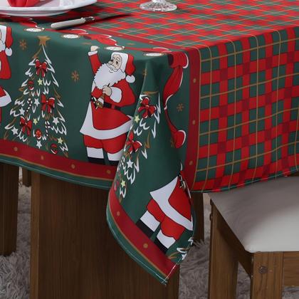 Imagem de Toalha De Mesa 8 Lugares Natal Retangular Papai Noel Decorar