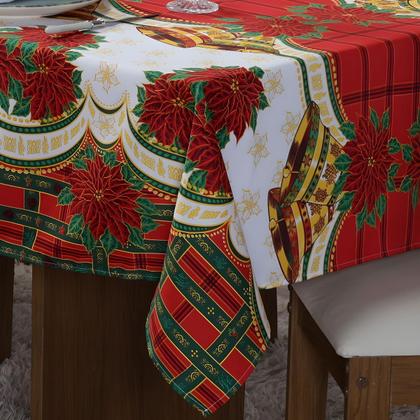 Imagem de Toalha De Mesa 8 Lugares Natal Retangular Papai Noel Decorar