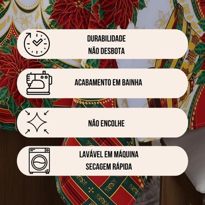 Imagem de Toalha De Mesa 8 Lugares Natal Retangular Papai Noel Decorar