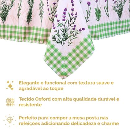 Imagem de Toalha de Mesa Botanical para 8 Lugares Quadrada 2,50x1,50m Microfibra