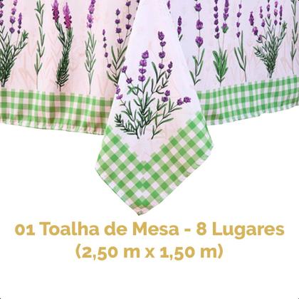 Imagem de Toalha de Mesa Botanical para 8 Lugares Quadrada 2,50x1,50m Microfibra