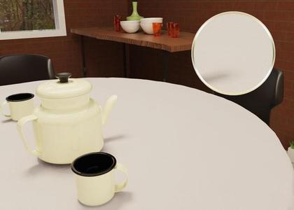 Imagem de Toalha De Mesa Branca Redonda 8 Lugares Oxford 1,80 Diâmetro