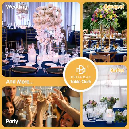 Imagem de Toalha de mesa BRILLMAX azul marinho redonda 305 cm, poliéster, pacote com 6