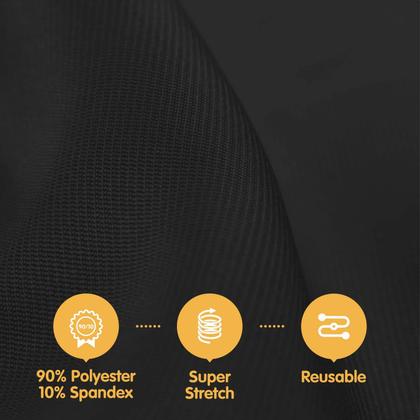 Imagem de Toalha de mesa BRILLMAX com elastano ajustado de 6 pés preta (pacote com 6)