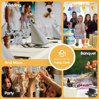 Imagem de Toalha de mesa BRILLMAX Ivory Polyester 180x260cm para mesa de 6 pés