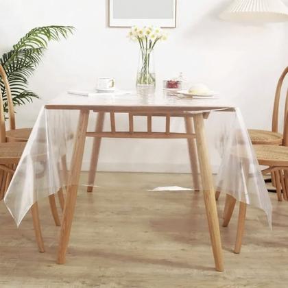 Imagem de Toalha de Mesa Cozinha Transparente Impermeável Plástico PVC 5m x 1,4 Metros