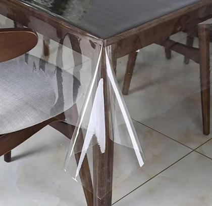 Imagem de Toalha De Mesa Cristal Plástico PVC Grosso Resistente Fácil De Limpar Capa Protetora 8 Lugares 2,20m