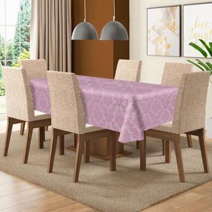 Imagem de Toalha De Mesa De 6 Lugares Tecido Jacquard Retangular.