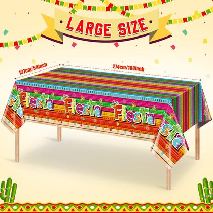 Imagem de Toalha de mesa de festa Jectivs Mexican Fiesta Plastic 137x274cm