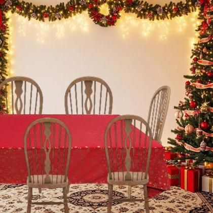 Imagem de Toalha De Mesa De Natal Retangular Para 6 Lugares 1,40x2,20m