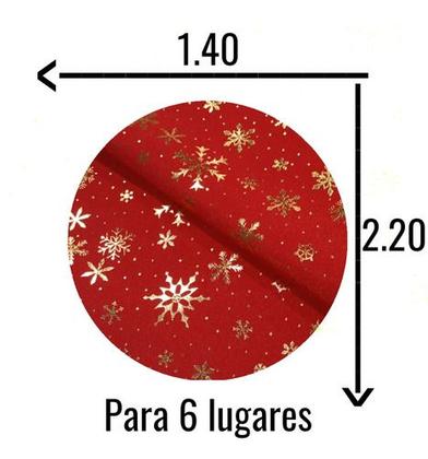 Imagem de Toalha De Mesa De Natal Retangular Para 6 Lugares 1,40x2,20m