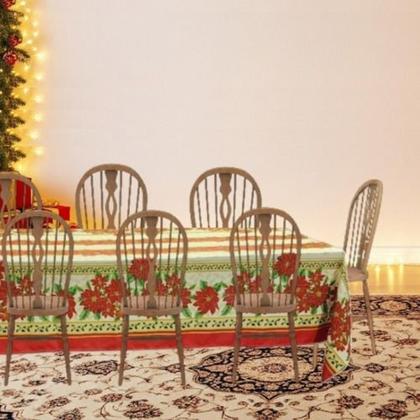 Imagem de Toalha De Mesa De Natal Retangular Para 8 Lugares 1,40x2,60m