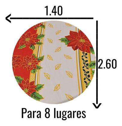 Imagem de Toalha De Mesa De Natal Retangular Para 8 Lugares 1,40x2,60m