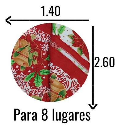 Imagem de Toalha De Mesa De Natal Retangular Para 8 Lugares 1,40x2,60m