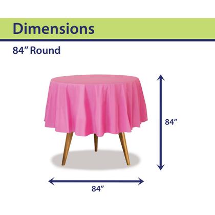 Imagem de Toalha de mesa de plástico descartável, dimensões de festa: 84 cm, redonda, rosa
