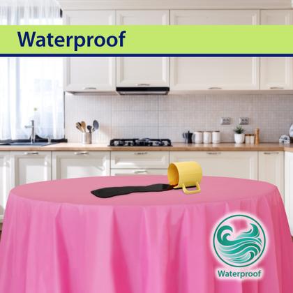 Imagem de Toalha de mesa de plástico descartável, dimensões de festa: 84 cm, redonda, rosa