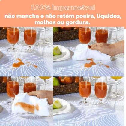 Imagem de Toalha de Mesa de Plástico Térmica Para 4 6 8 e 10 Lugares Impermeável Quadrada Decoração Cozinha