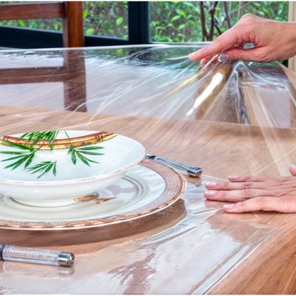 Imagem de Toalha de Mesa de Plástico Térmica Para 4 6 8 e 10 Lugares Impermeável Quadrada Decoração Cozinha