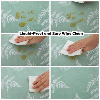 Imagem de Toalha de mesa de vinil Pioggia com forro de flanela, impermeável, à prova de óleo, resistente a manchas, capa de mesa limpa e fácil de cuidar para ambientes internos e externos