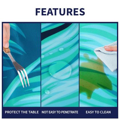 Imagem de Toalha de mesa Eiuflka redonda ajustada com borda elástica de 115 a 130 cm de diâmetro