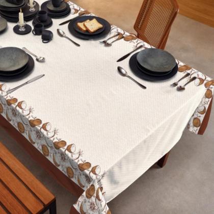 Imagem de Toalha de Mesa Elegance Retangular 8 Lugares 1,40m x 2,60m Cocos Teka