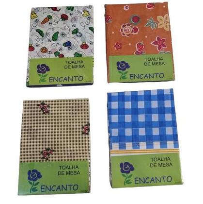 Imagem de Toalha de Mesa Encanto Quadriculada e Estampada 1,40 x 2,20