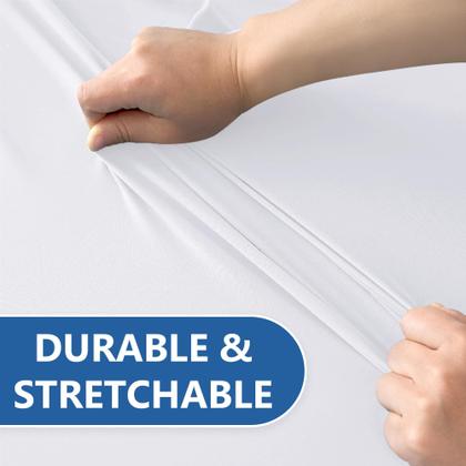 Imagem de Toalha de mesa Enjoyidea, mesa retangular ajustada de 6 pés, pacote com 6 unidades, branca