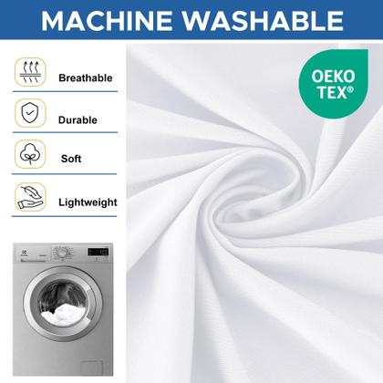 Imagem de Toalha de mesa Enjoyidea, mesa retangular ajustada de 6 pés, pacote com 6 unidades, branca