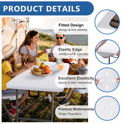 Imagem de Toalha de mesa Enjoyidea, mesa retangular ajustada de 6 pés, pacote com 6 unidades, branca