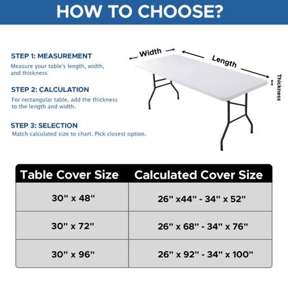 Imagem de Toalha de mesa Enjoyidea, mesa retangular ajustada de 6 pés, pacote com 6 unidades, branca