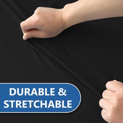 Imagem de Toalha de mesa Enjoyidea, mesa retangular ajustada de 6 pés, pacote com 6 unidades, preta