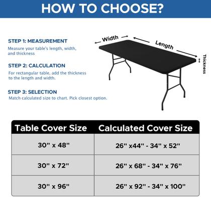 Imagem de Toalha de mesa Enjoyidea, mesa retangular ajustada de 6 pés, pacote com 6 unidades, preta