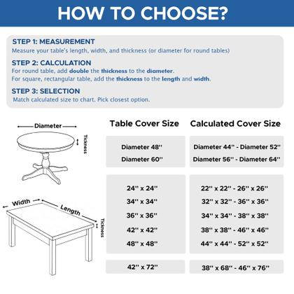 Imagem de Toalha de mesa Enjoyidea Square Fited 86x86cm, pacote com 2 unidades, preta