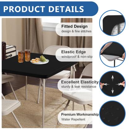 Imagem de Toalha de mesa Enjoyidea Square Fited 86x86cm, pacote com 2 unidades, preta