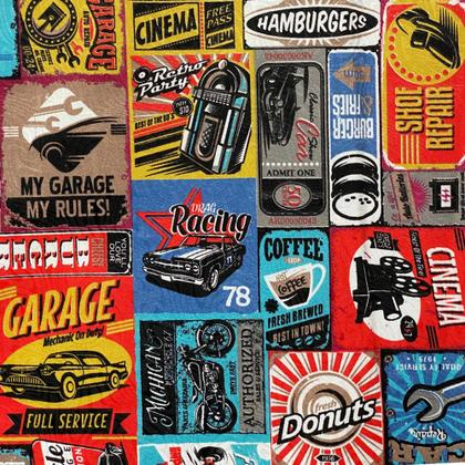 Imagem de Toalha De Mesa Estampada Retangular Vintage Retro