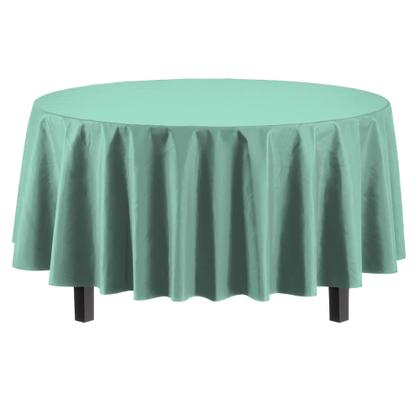 Imagem de Toalha de mesa Exquisite Premium Plastic 84 polegadas, redonda, menta clara