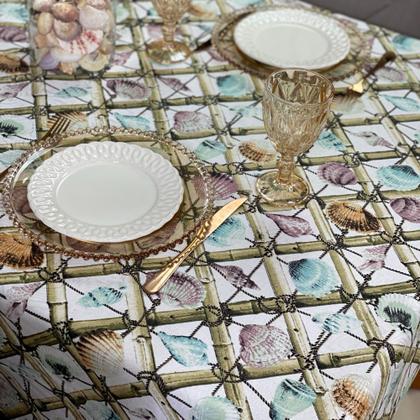 Imagem de Toalha de Mesa Fundo do Mar Praia Retangular 8 Lugares 1,40 x 2,40